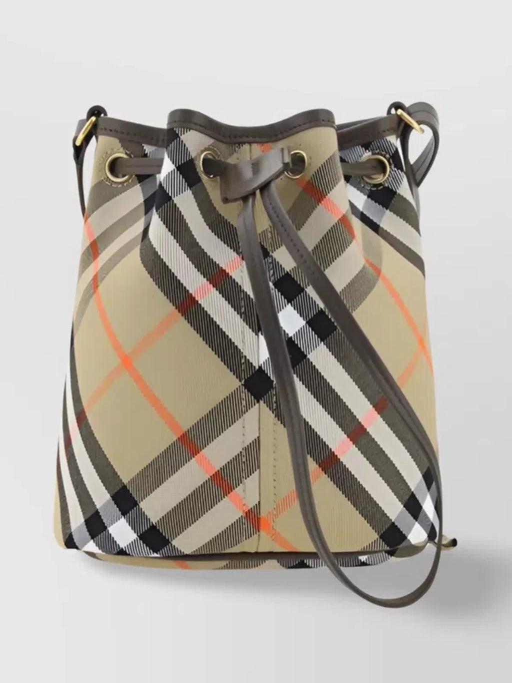 BURBERRY Checkered Bucket Bag With Removable Strap Product Image