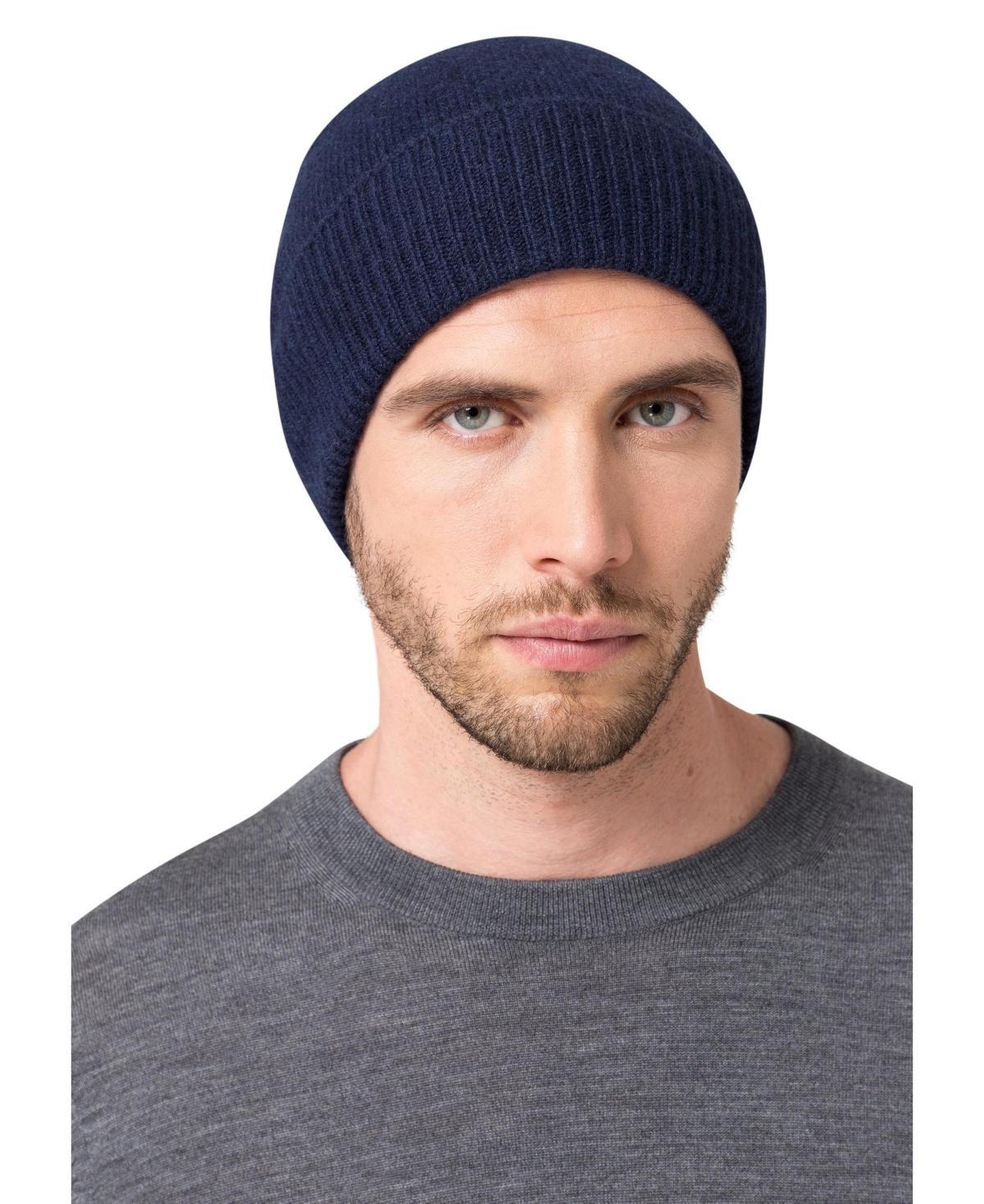 Style Republic Mens 100% Pure Cashmere Ribbed Edge Beanie Product Image