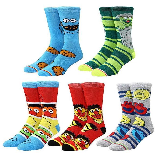 Mens Sesame Street 5-Pack Crew Socks Product Image