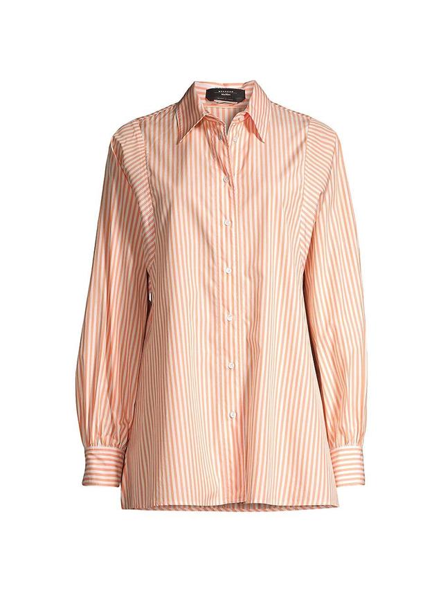 Fufy Oversized Striped Cotton Shirt Product Image