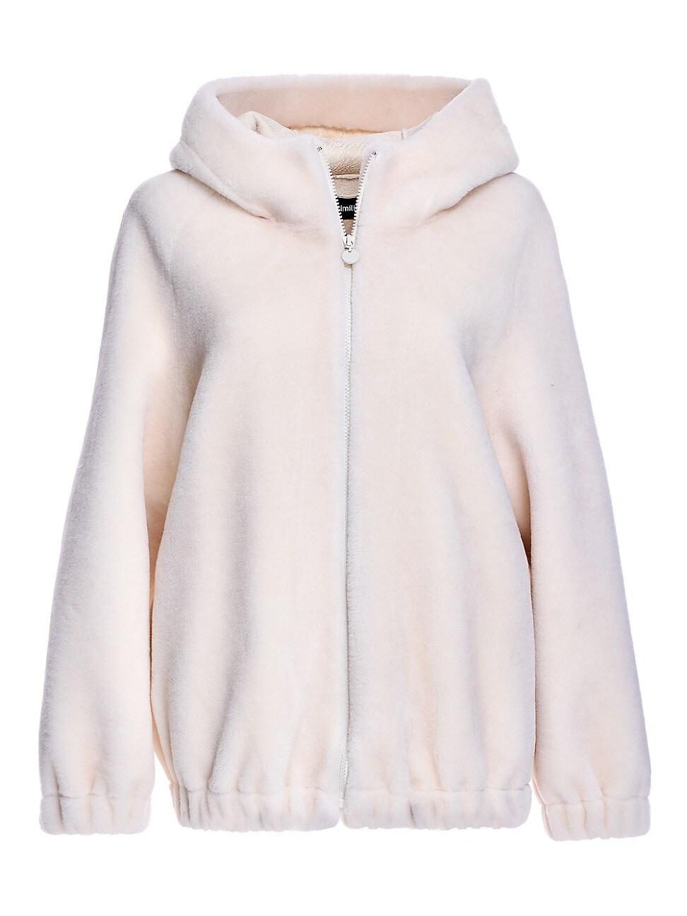 Womens Lambswool Zip-Up Hoodie Jacket Product Image