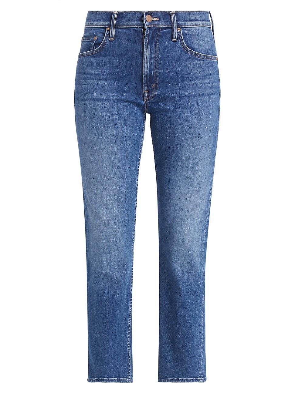 MOTHER The Mid Rise Rider Ankle in Right On! - Denim-Medium. Size 24 (also in 23, 25, 26, 27, 28, 29, 30). Product Image