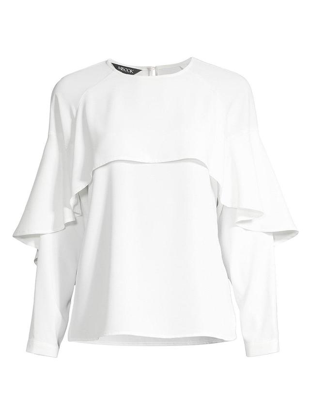 Womens Crepe De Chine Cape Overlay Blouse Product Image