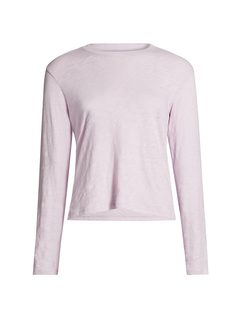 Womens Cotton Long-Sleeve Crewneck T-Shirt Product Image