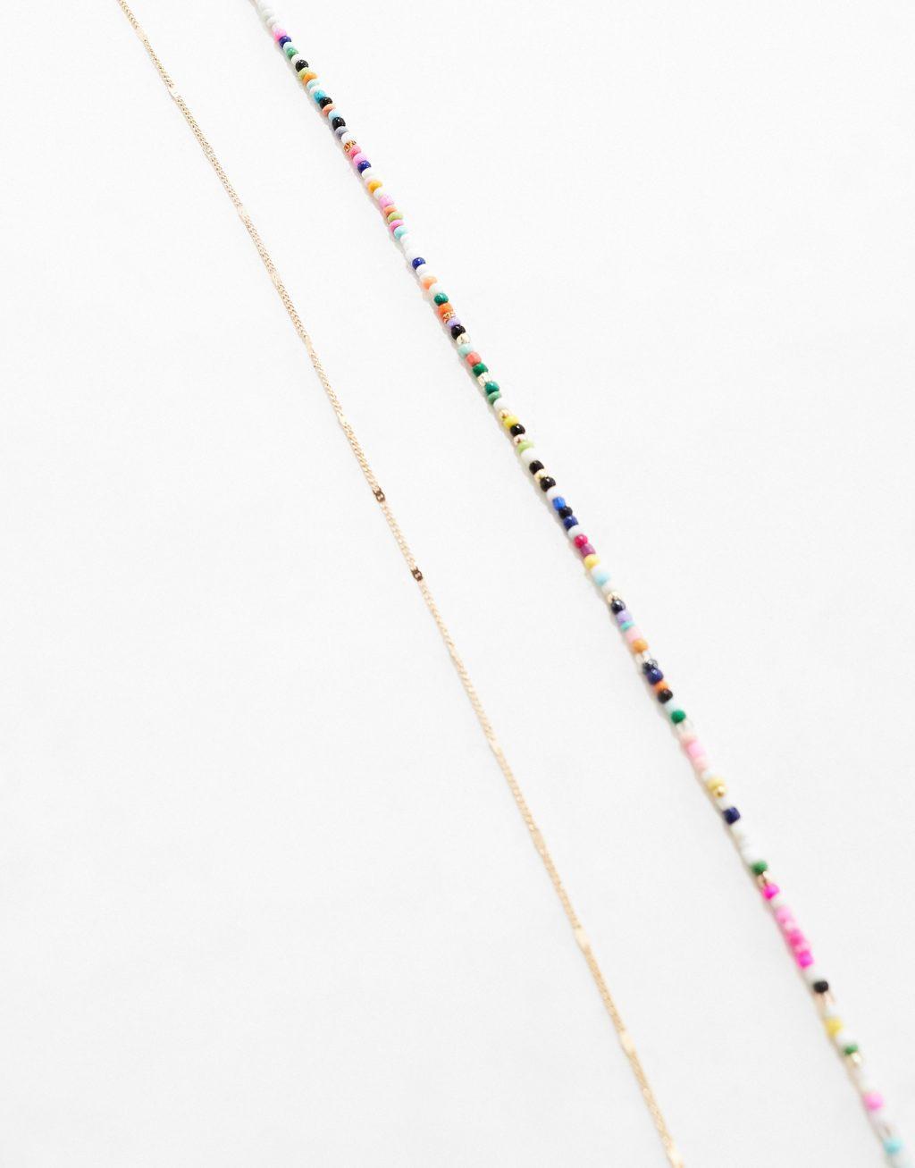 ASOS DESIGN pack of 2 waist beads with chain in gold tone Product Image