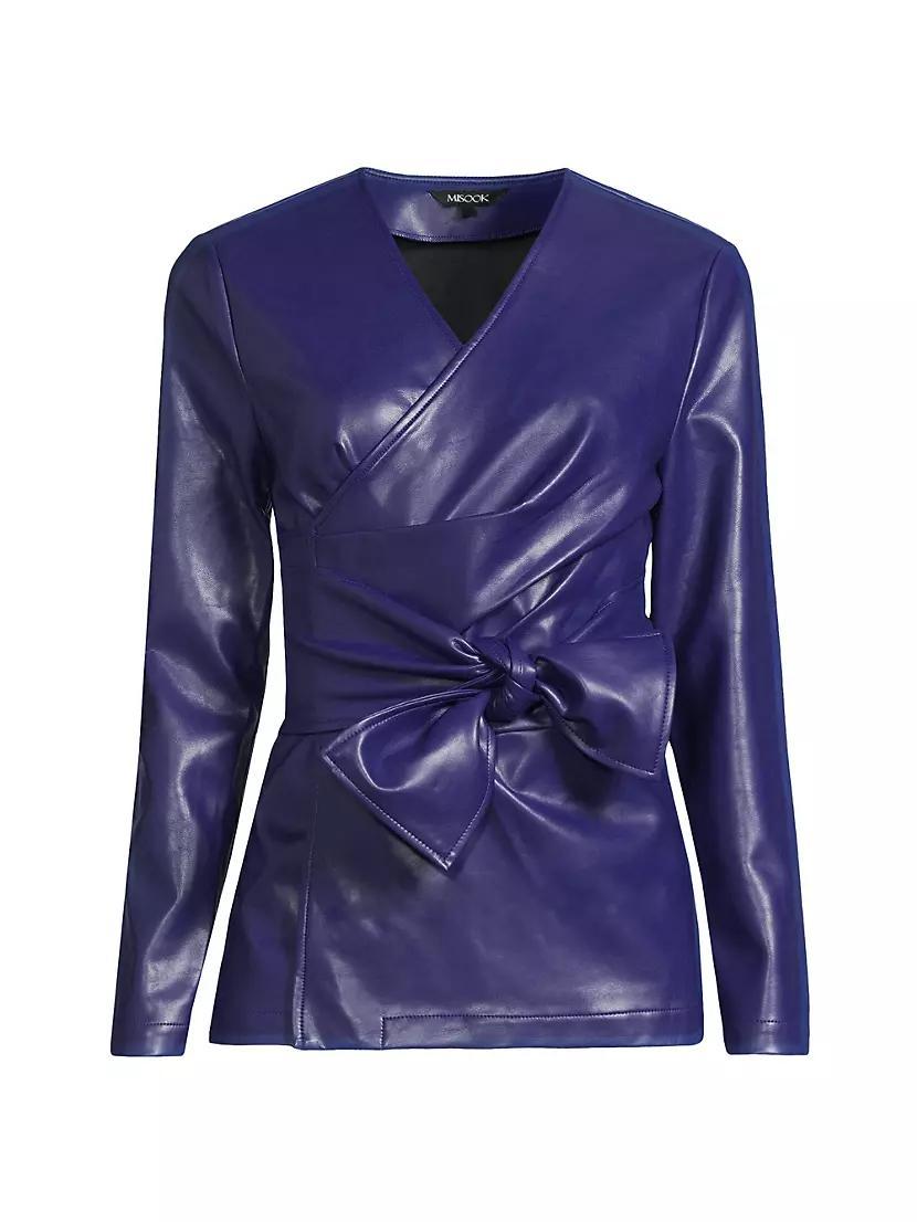 Faux-Leather Tie-Waist Jacket Product Image