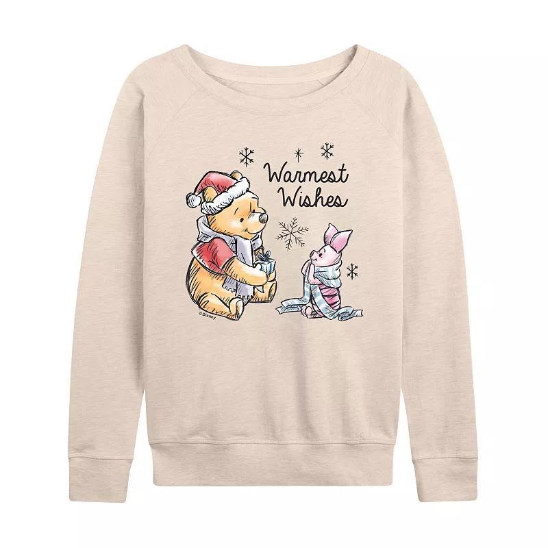 Disneys Winnie The Pooh Piglet & Pooh Plus Size Warmest Wishes Lightweight French Terry Sweatshirt, Womens Product Image