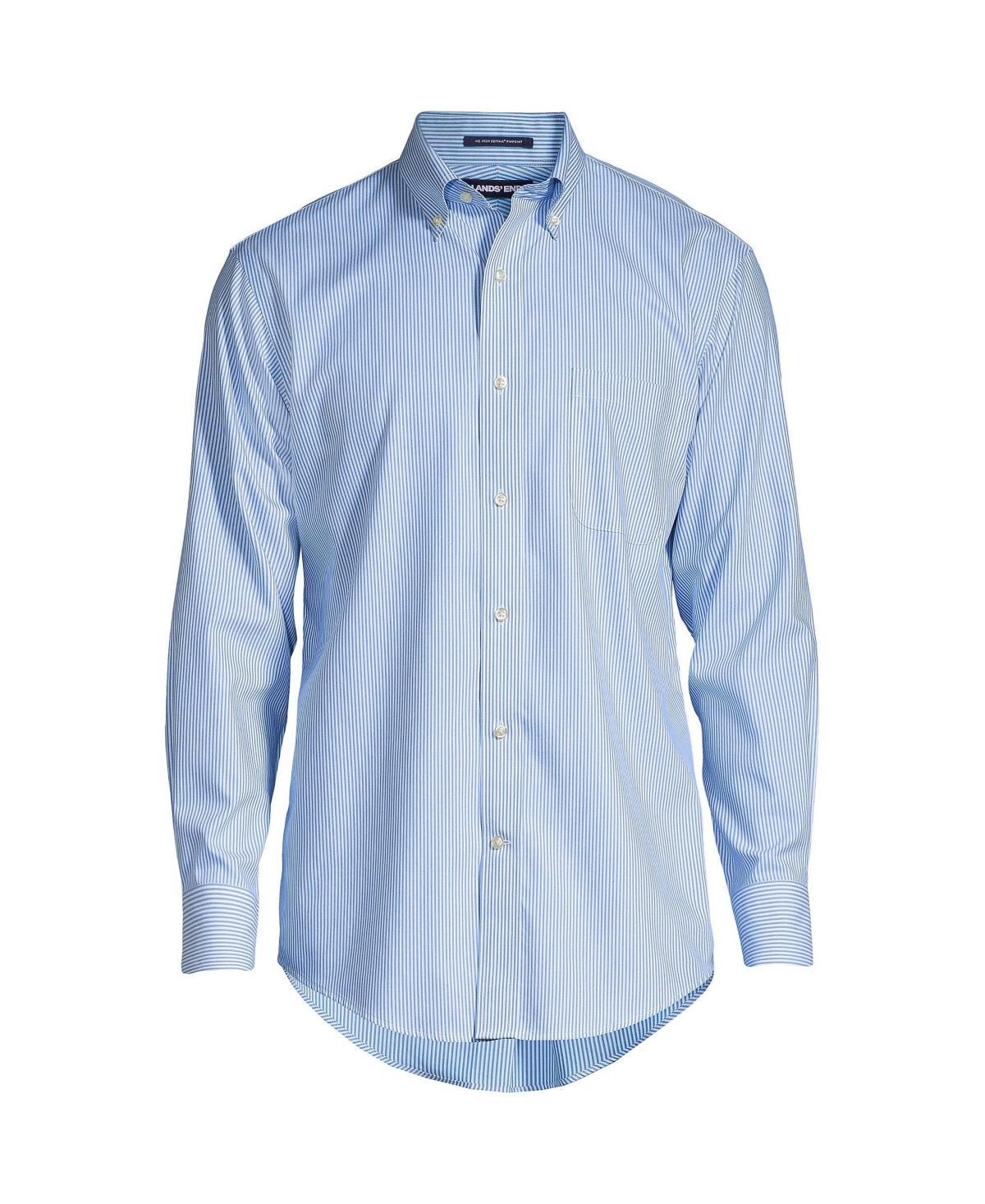 Lands End Mens Pattern No Iron Supima Pinpoint Button Down Collar Dress Shirt Product Image