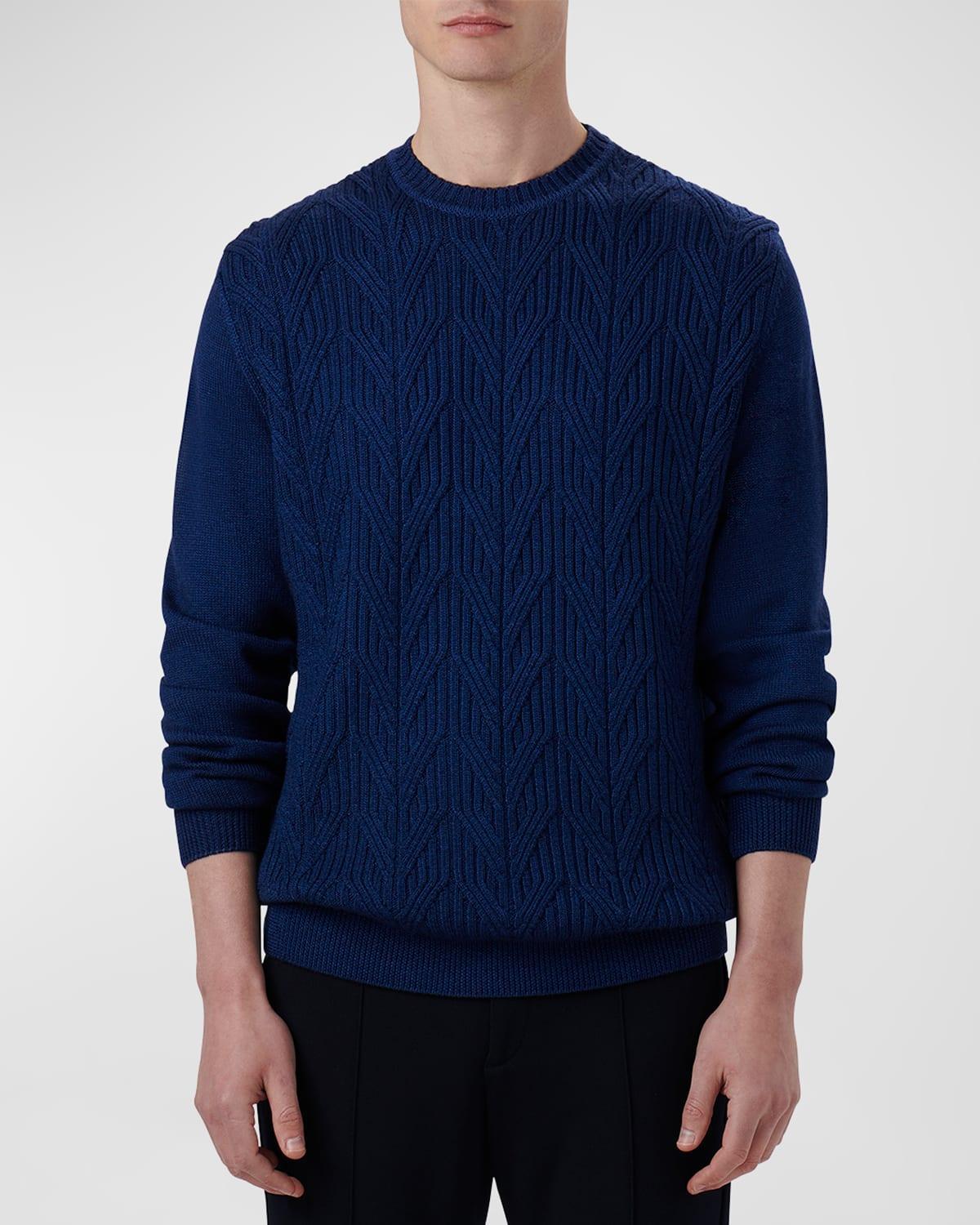 Bugatchi Cable Stitch Merino Wool Sweater Product Image