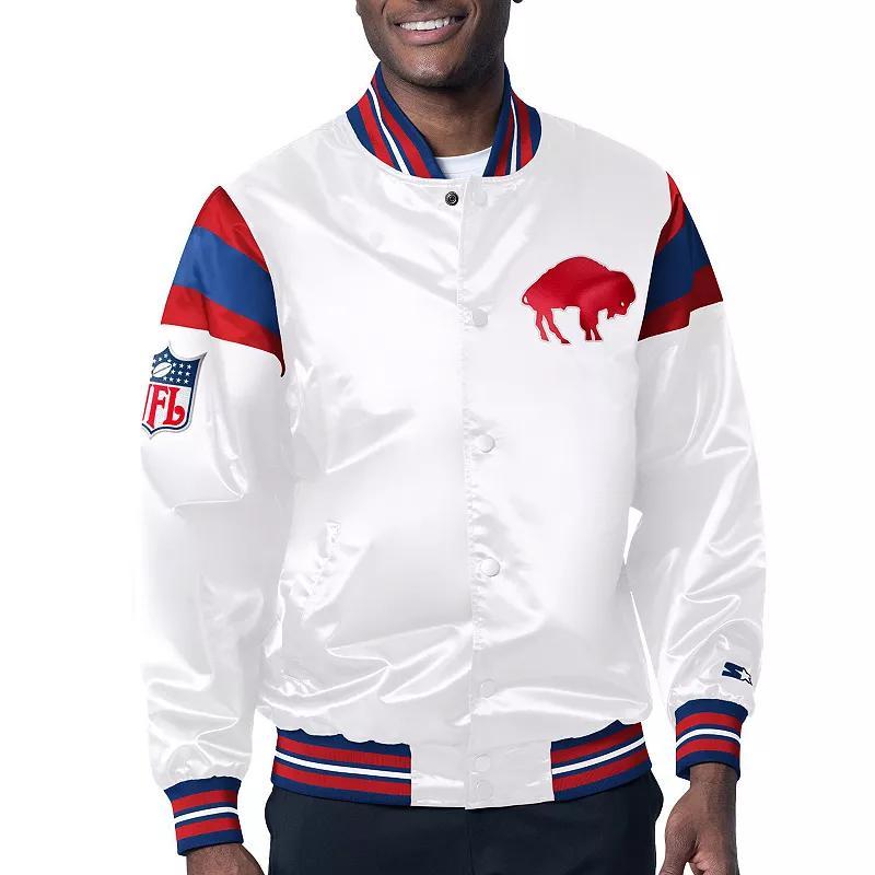 Mens Starter /Royal Buffalo Bills Vintage Satin Full-Snap Varsity Jacket Product Image