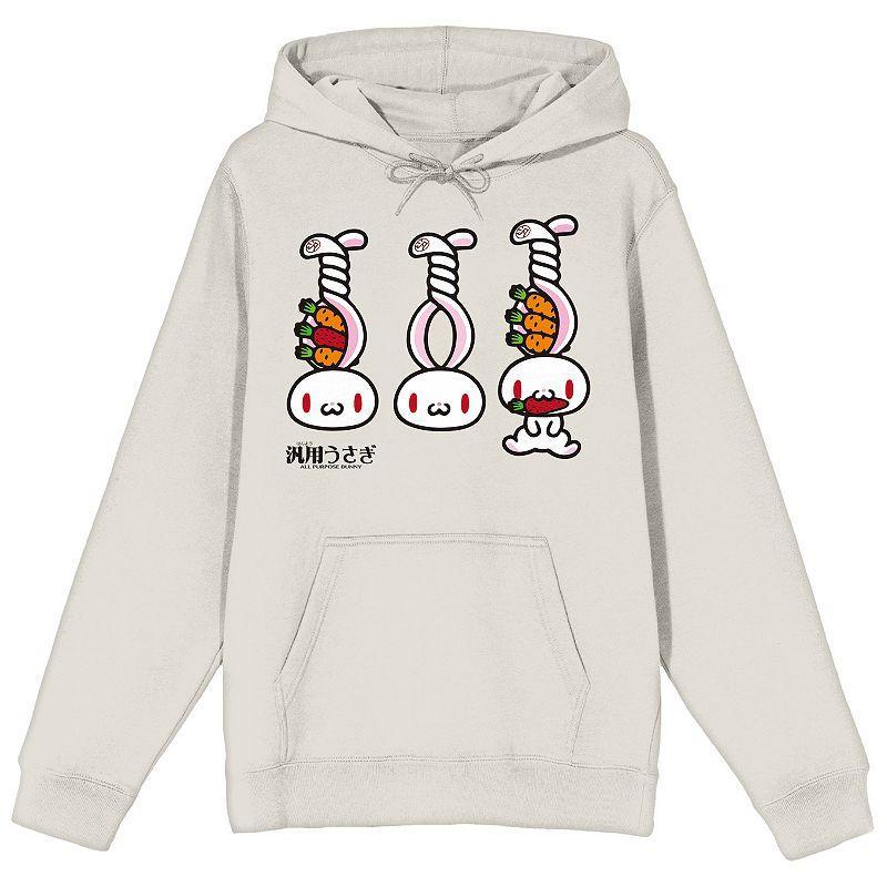 Mens All Purpose Bunny Three Bunnies Graphic Hoodie Beige Product Image