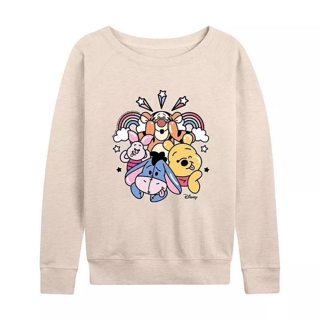 Disneys Winnie the Pooh Womens Group Rainbow Lightweight French Terry Sweatshirt, Girls Product Image