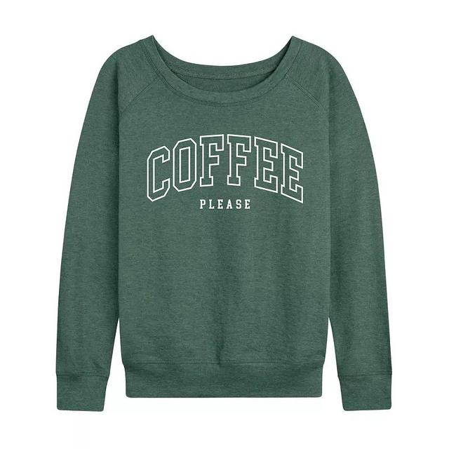 Instant Message Womens Womens Sweatshirts and Hoodies HEATHER Juniper Collegiate Coffee Please Pullover - Women, Juniors, Plus & Petite Product Image