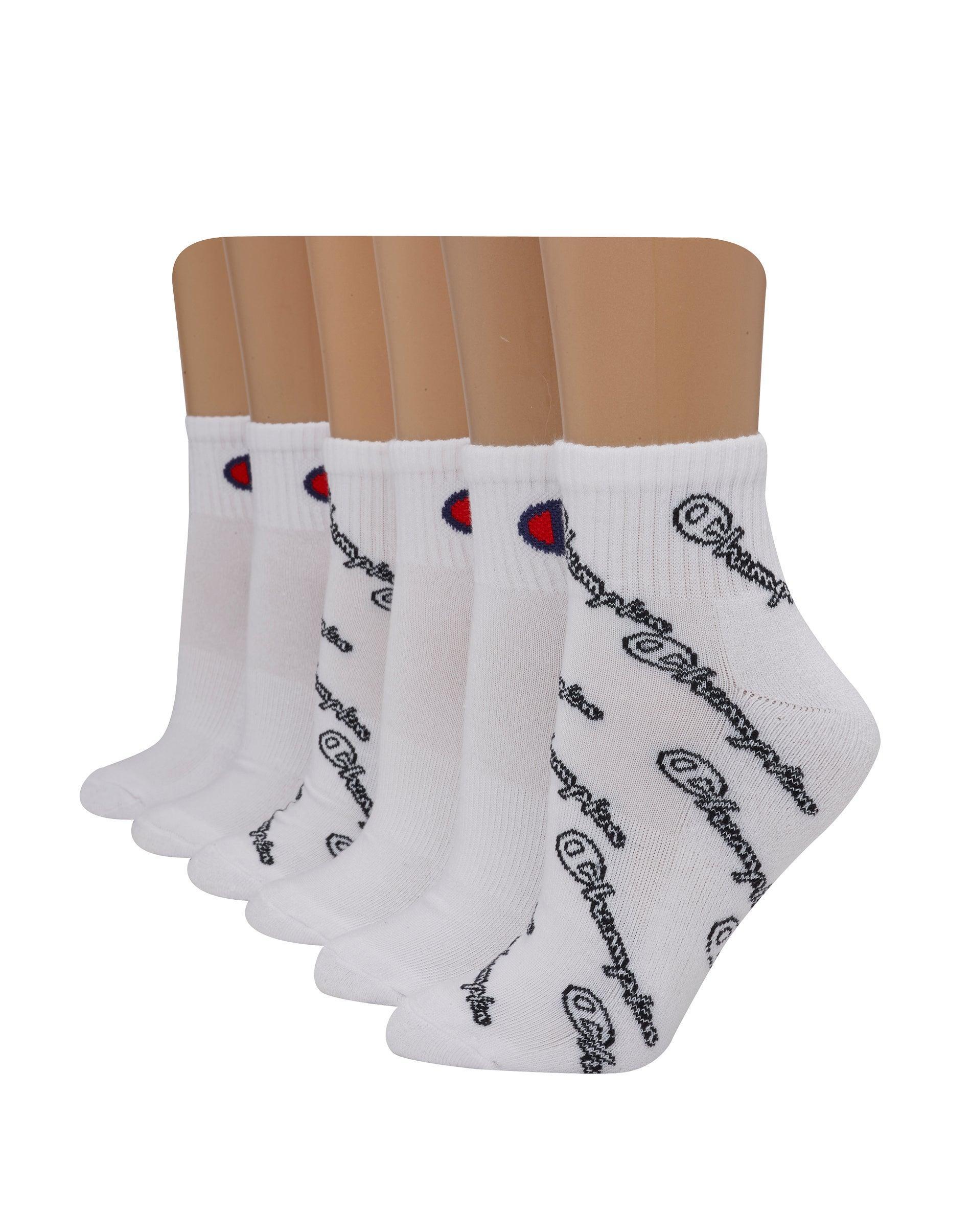 Champion Womens Ankle Socks C Logo, 6-pairs Heather Grey 9-11 Product Image