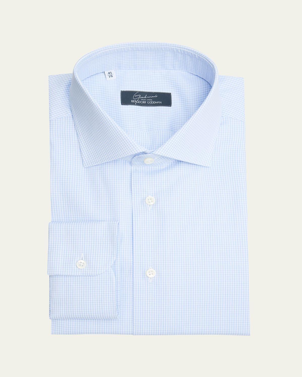 Mens Cotton Mini Check Dress Shirt Product Image