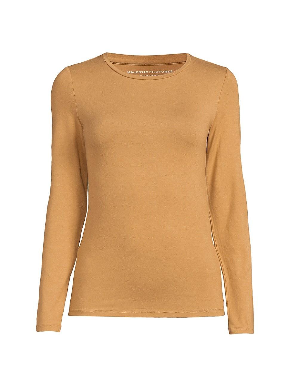 Womens Soft Touch Crewneck Long-Sleeve Top Product Image