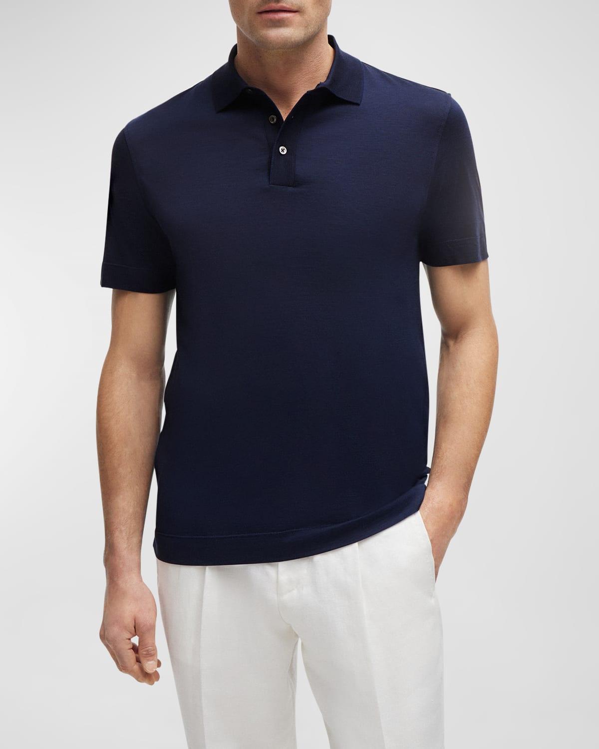 Mens Perry Cotton and Silk Polo Shirt Product Image