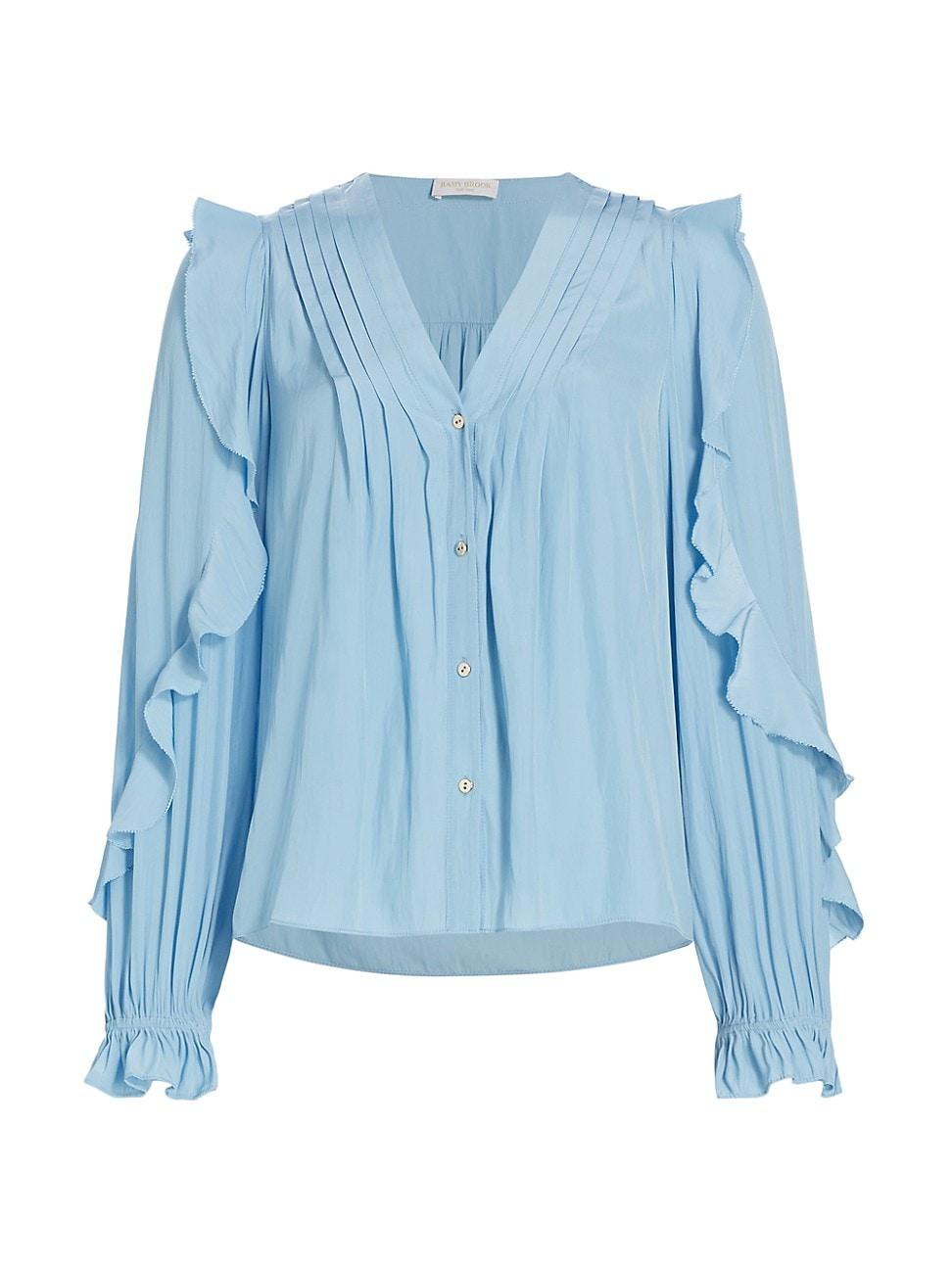 Womens Estelle Ruffled V-Neck Blouse Product Image