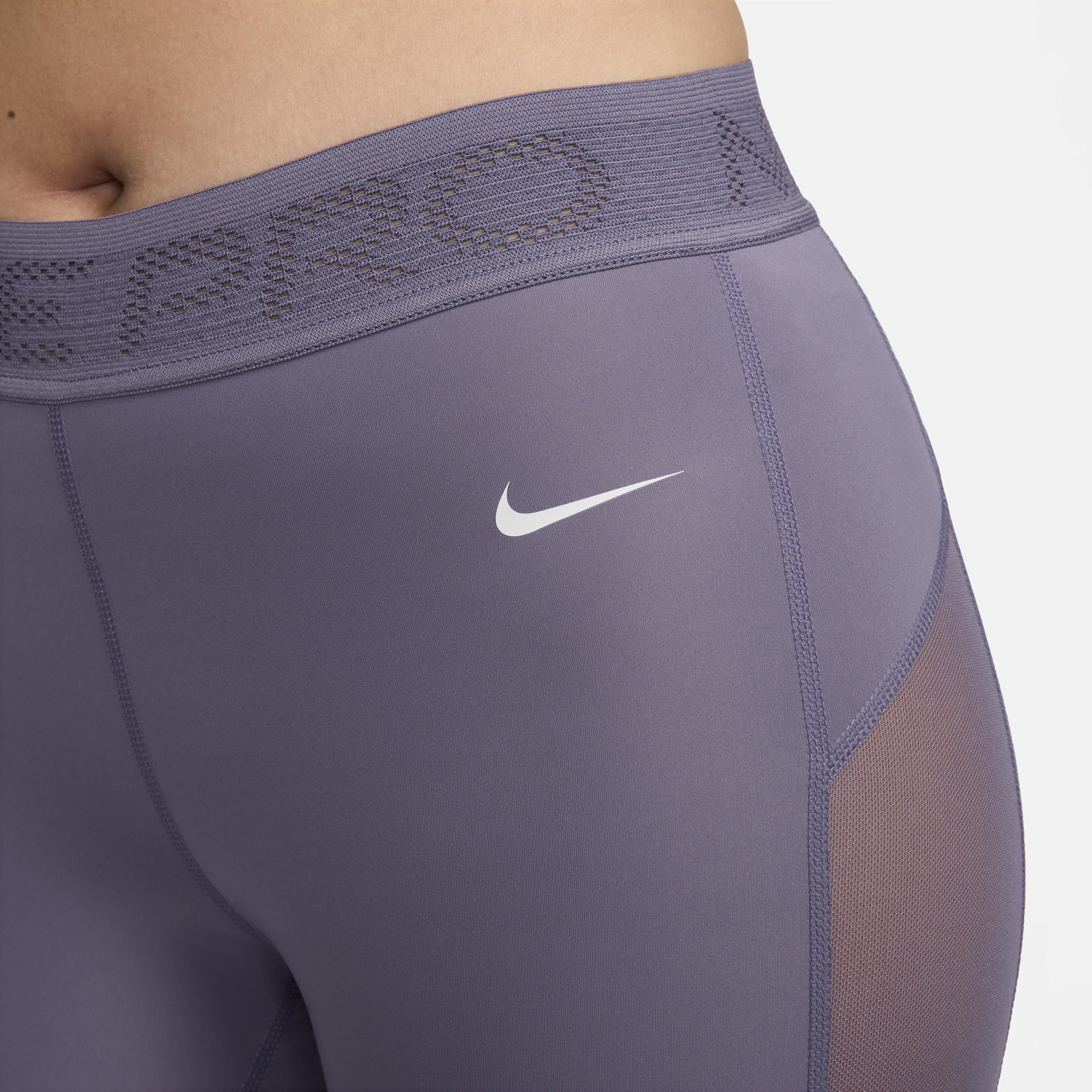 Women's Nike Pro Mid-Rise 7/8 Mesh-Paneled Leggings Product Image