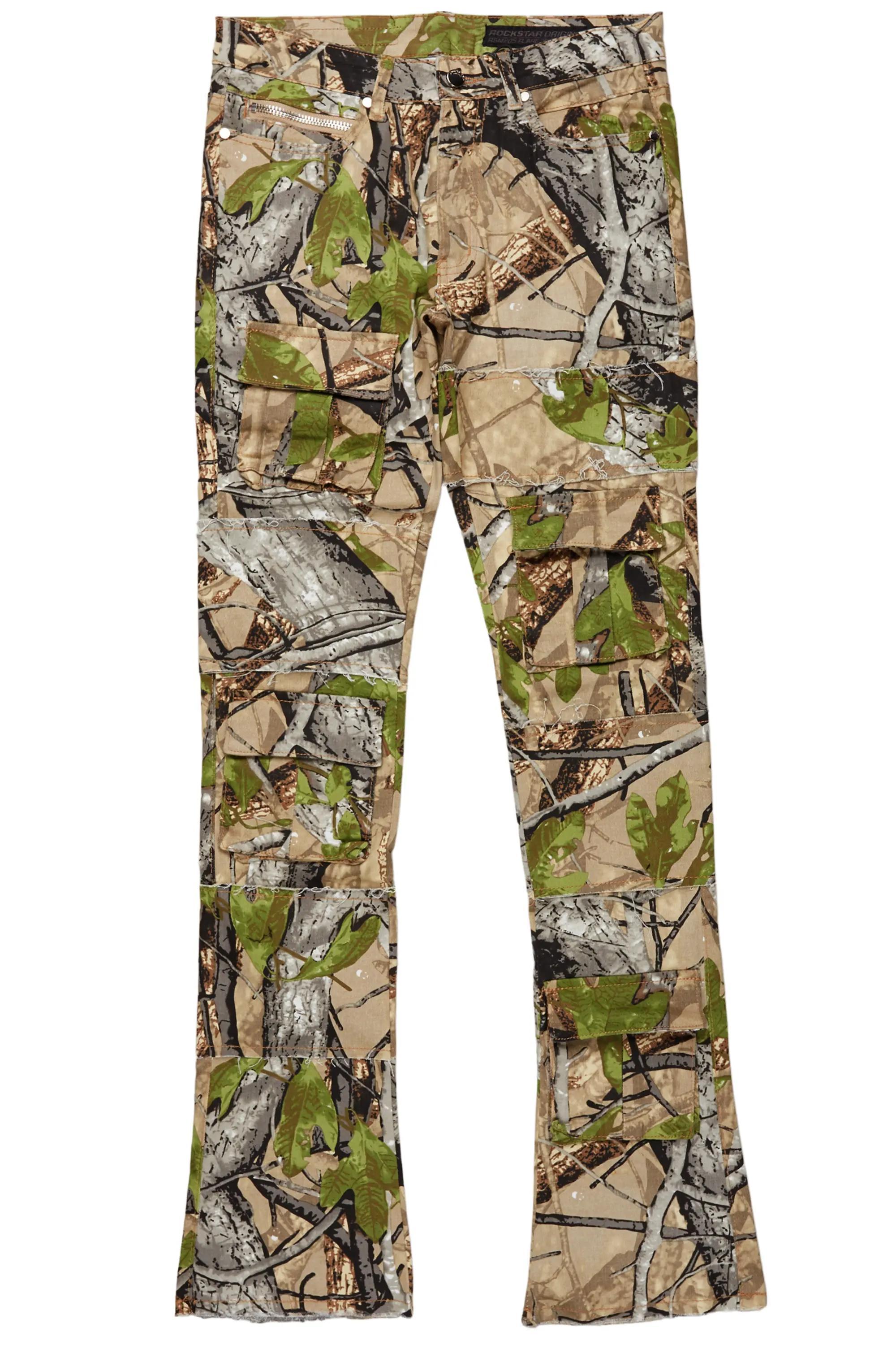 Duggar Tree Camo Cargo Stacked Flare Jean Male Product Image