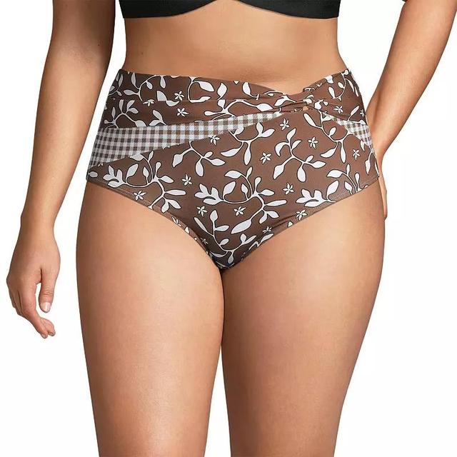 Plus Size Lands End UPF 50 Twist Front High-Waist Bikini Bottoms, Womens Product Image