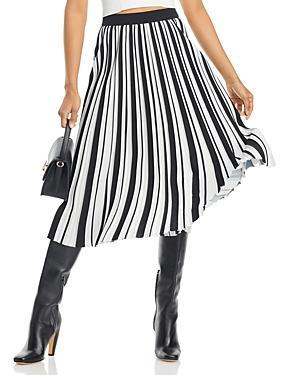 Karl Lagerfeld Paris Striped Pleated Skirt Product Image