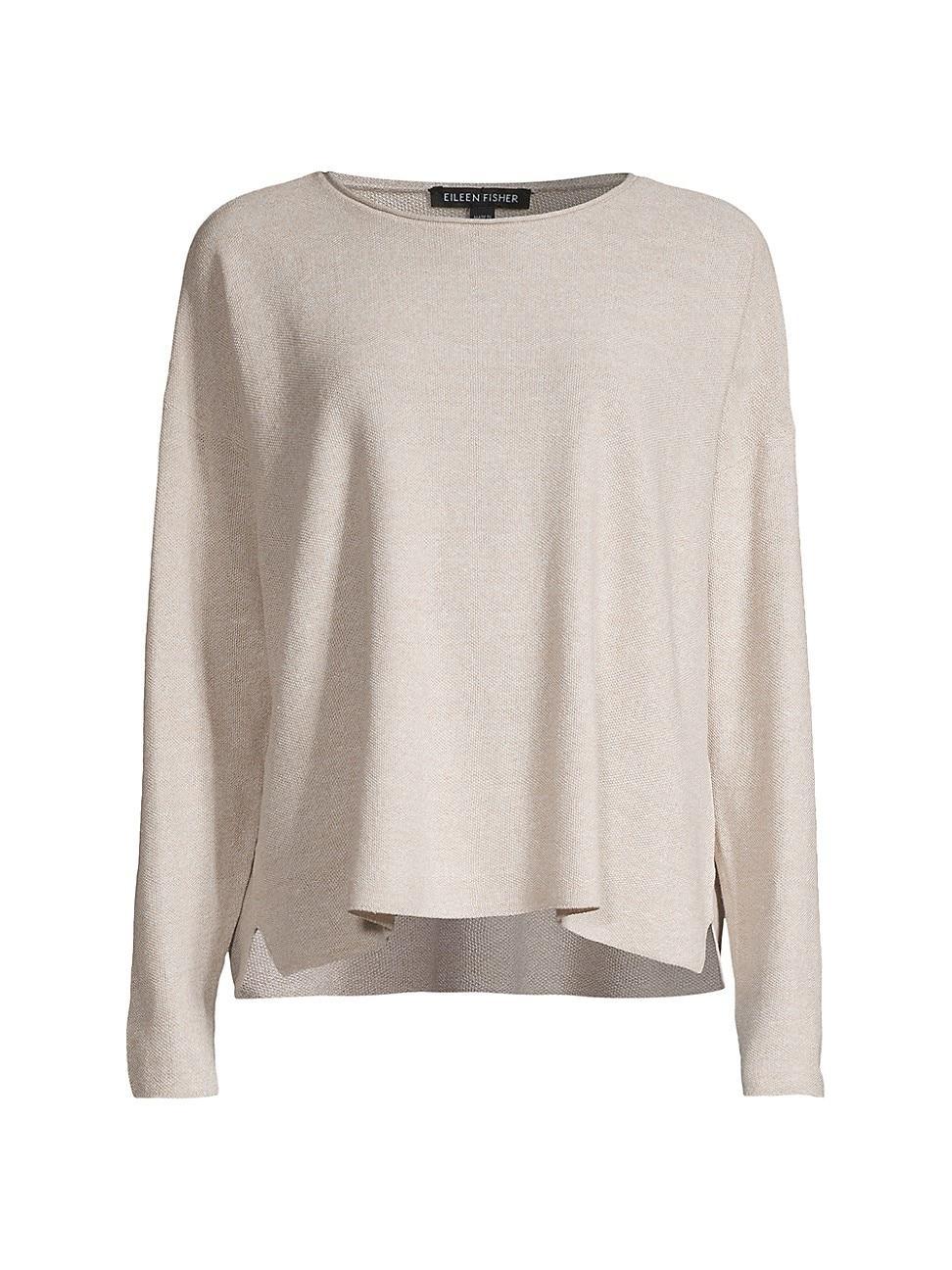 Womens Boxy Linen & Cotton Sweater product image