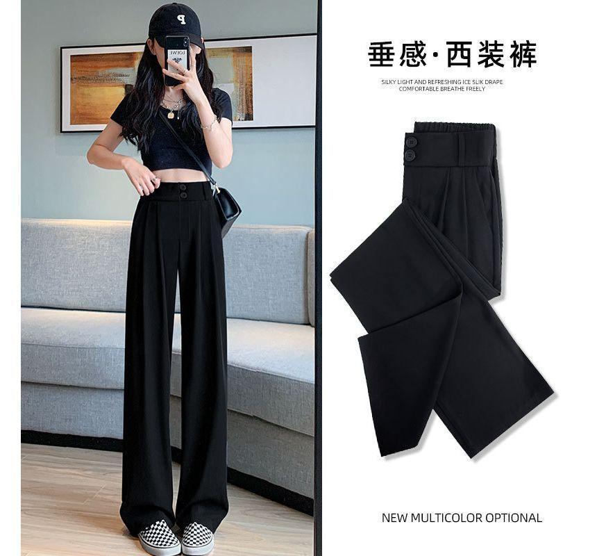 High Waist Wide Leg Dress Pants Product Image