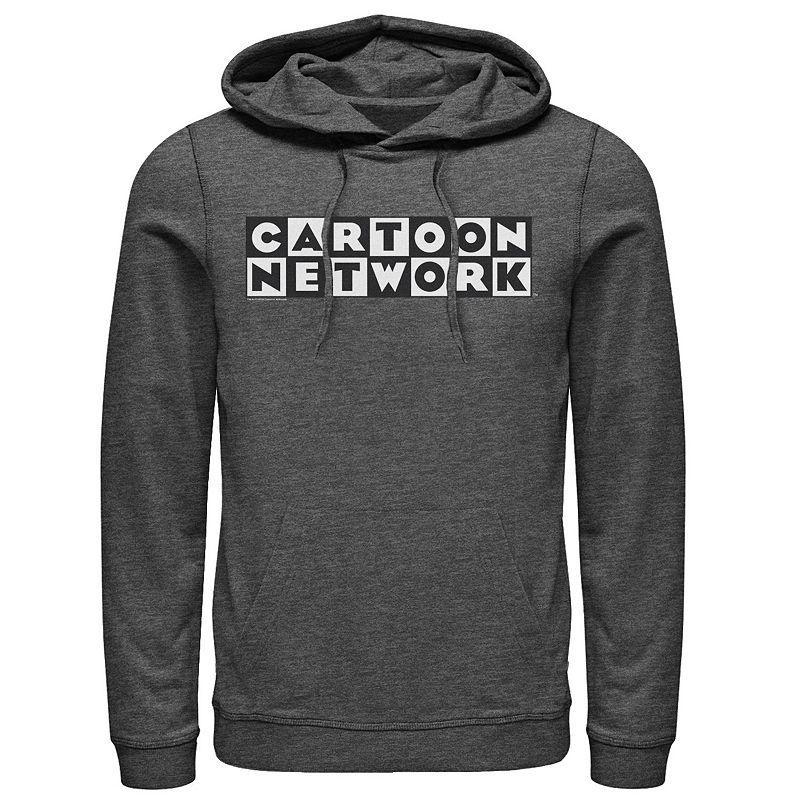 Mens Cartoon Network Classic Retro Checkered Logo Hoodie Dark Grey Product Image