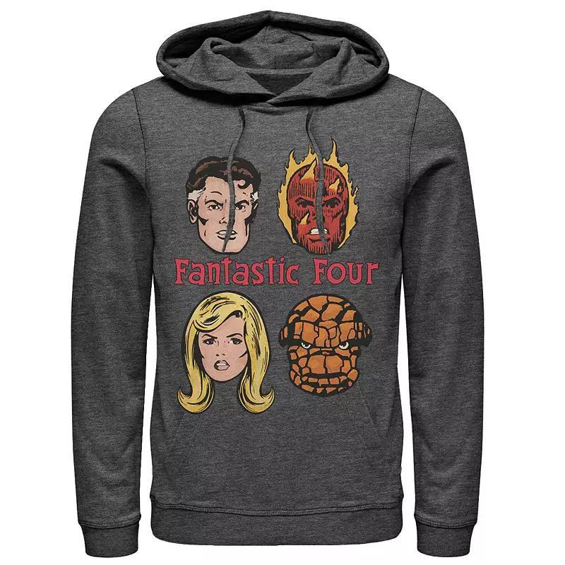 Mens Marvel Fantastic Four Group Shot Comic Themed Poster Hoodie Grey Heather Product Image