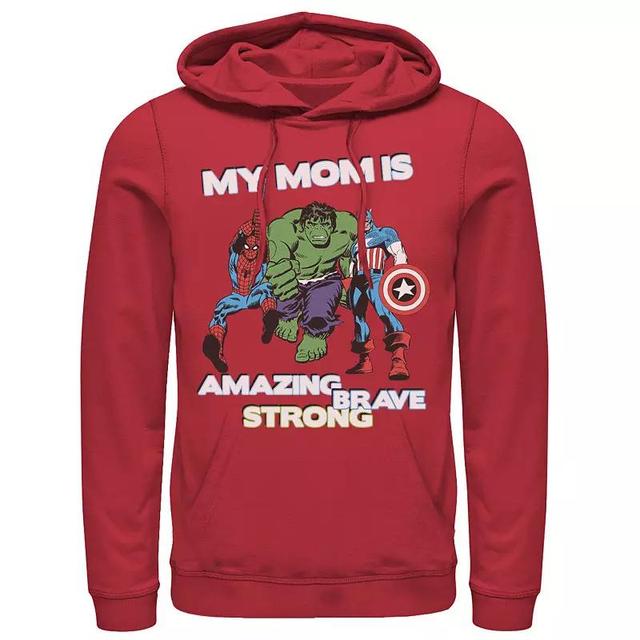 Mens Marvel Avengers My Mom Is Amazing Brave Strong Hoodie Product Image