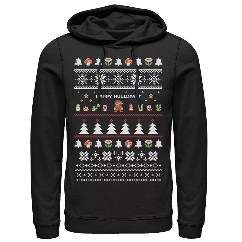 Mens Nintendo Super Mario Characters Group Ugly Christmas Hoodie Product Image