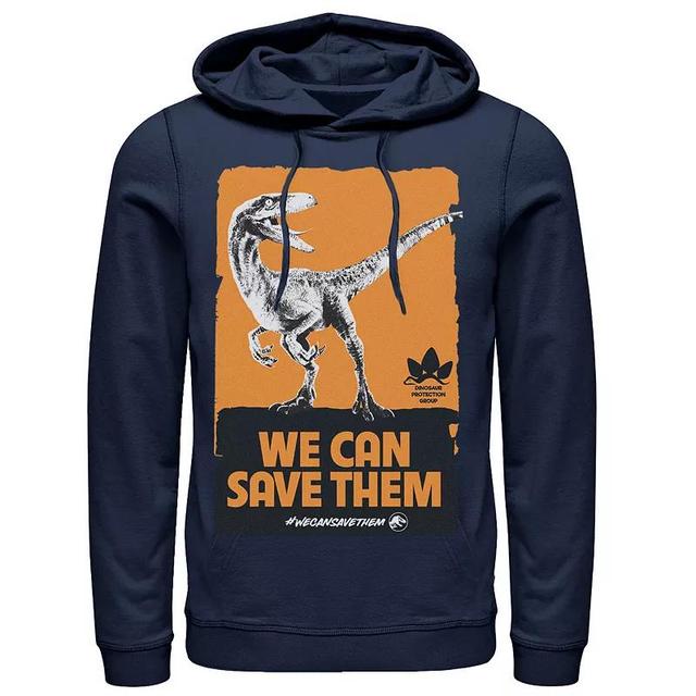 Mens Jurassic World We Can Save Them Poster Hoodie Product Image