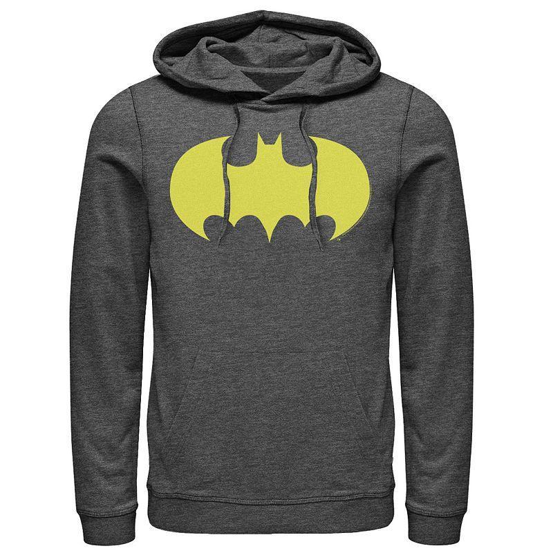 Mens DC Comics Batman Dragon Fruit Logo Hoodie Grey Heather Product Image