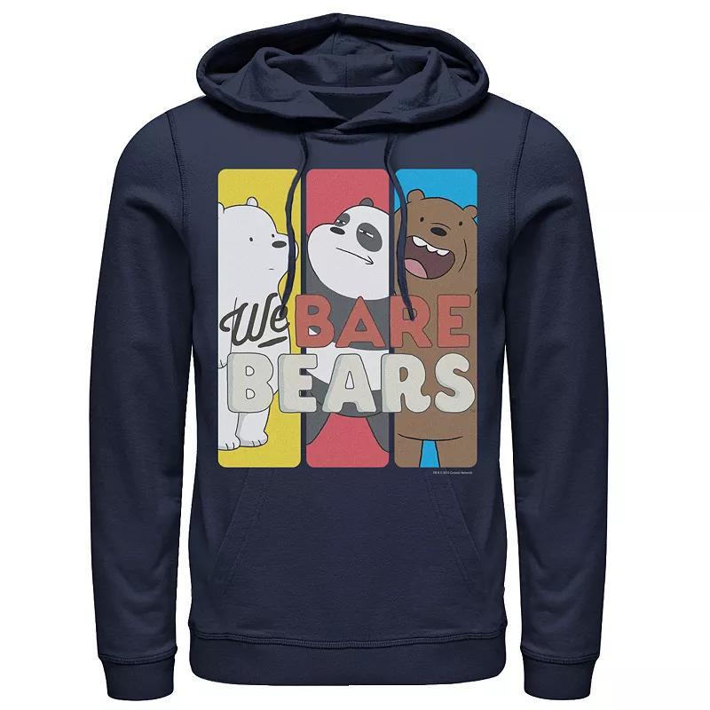 Mens We Bare Bears Character Panels Hoodie Blue Product Image