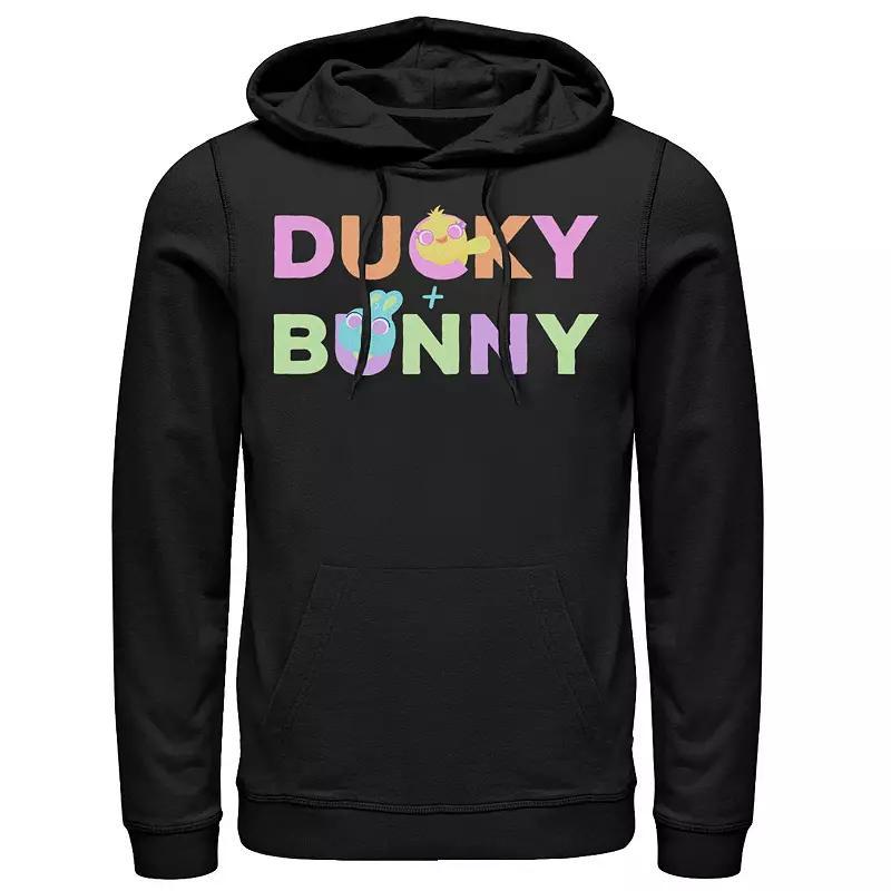 Mens Disney / Pixar Toy Story 4 Ducky & Bunny Colorful Names Logo Pullover Hoodie Med Blue Product Image