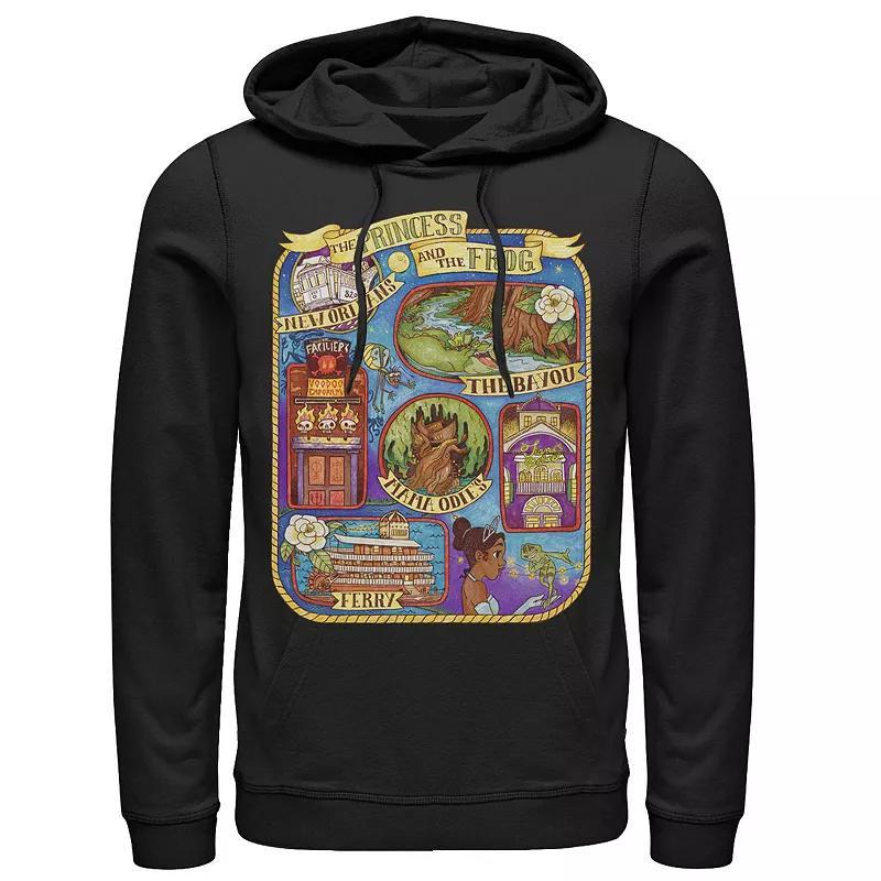 Mens Disney Princess And The Frog Group Shot Large Map Hoodie Product Image