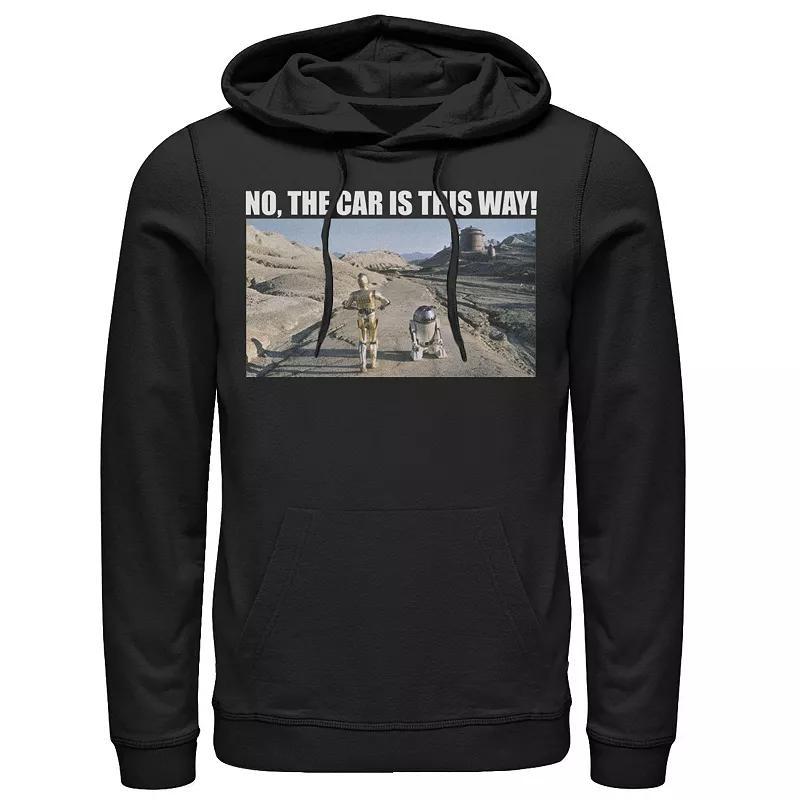 Mens Star Wars C-3PO & R2-D2 No The Car Is This Way Hoodie Product Image