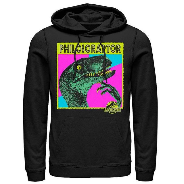 Mens Jurassic Park Philosoraptor Neon Colors Graphic Hoodie Product Image