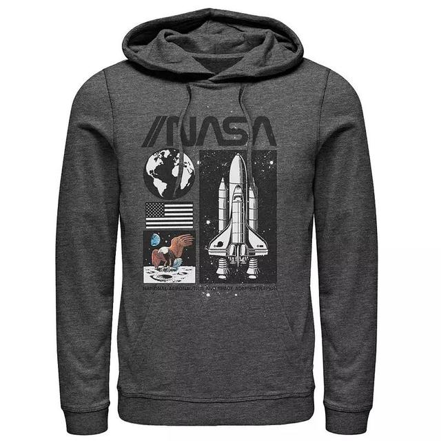 Mens NASA Collage Panel Portraits Hoodie Grey Heather Product Image