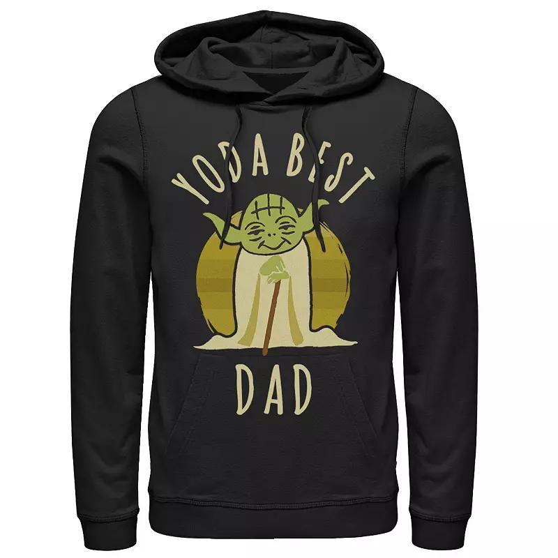 Mens Star Wars Yoda Best Dad Cartoon Yoda Hoodie Blue Product Image