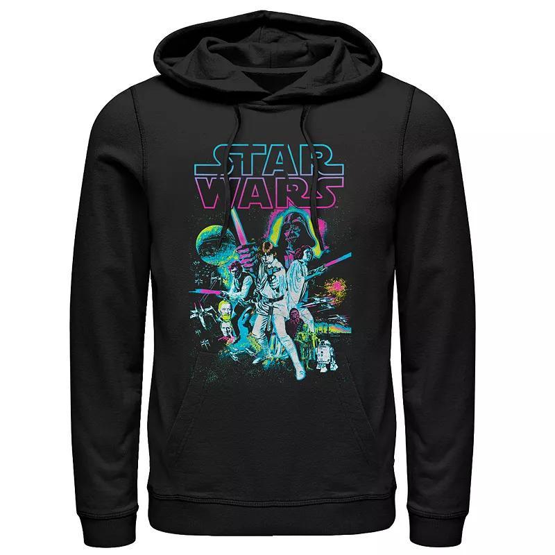 Mens Star Wars Neon New Hope Pullover Hoodie Black Product Image