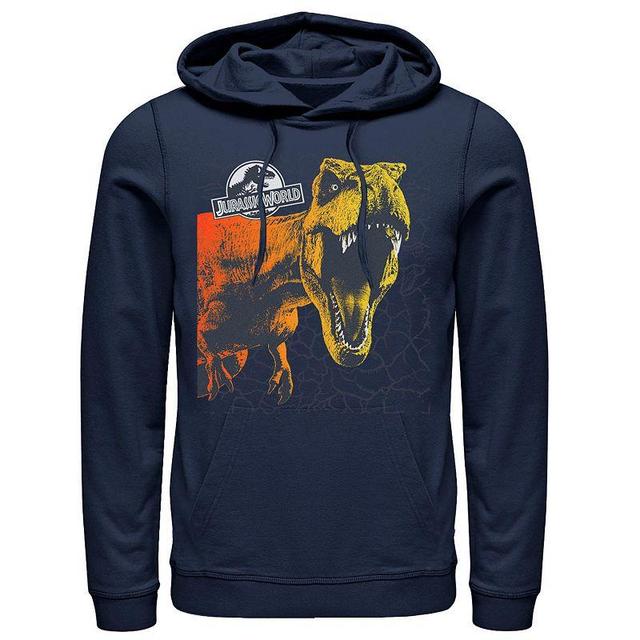 Mens Jurassic World Two T-Rex Color Pop Cracks Hoodie Grey Product Image