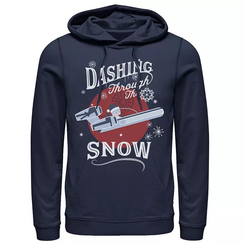 Mens Star Wars Luke Dashing Through Snow Christmas Hoodie Blue Product Image