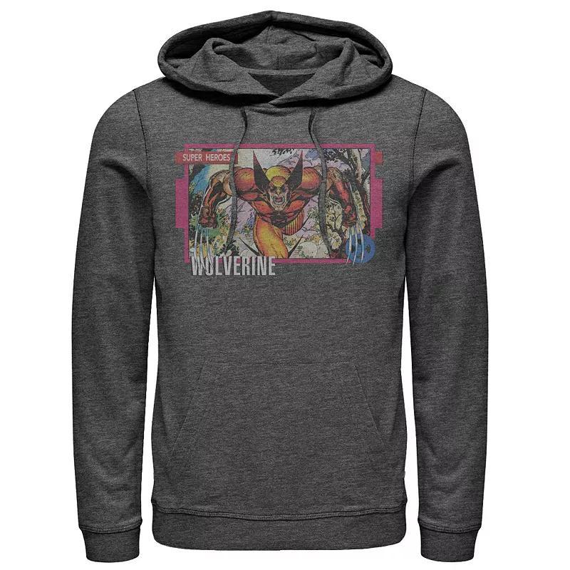 Mens Marvel X-Men Wolverine Super Heroes Portrait Panel Hoodie Dark Grey Product Image