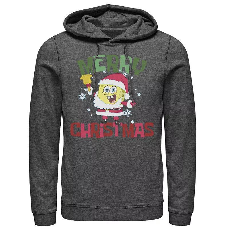 Mens Nickelodeon SpongeBob Santa Outfit Merry Christmas Hoodie Grey Heather Product Image