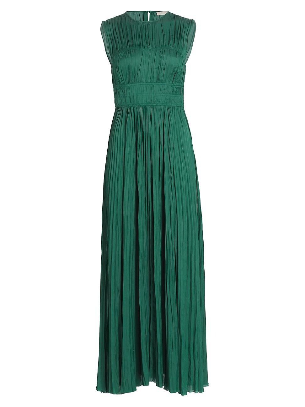 Womens Delia Pleated Satin Gown Product Image