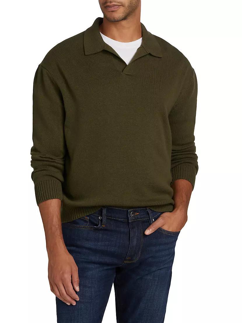 Wool-Silk Polo Sweater Product Image