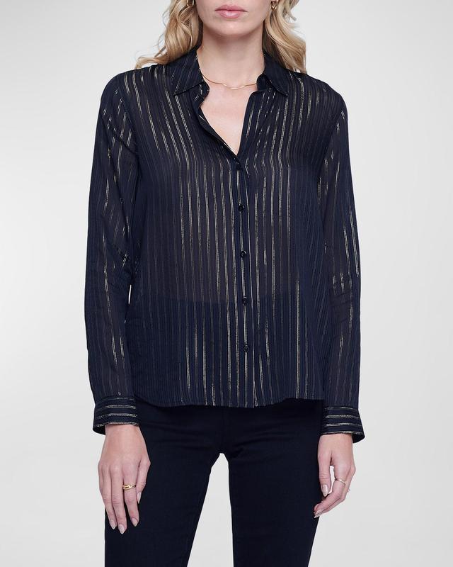 Laurent Metallic Striped Shirt Product Image