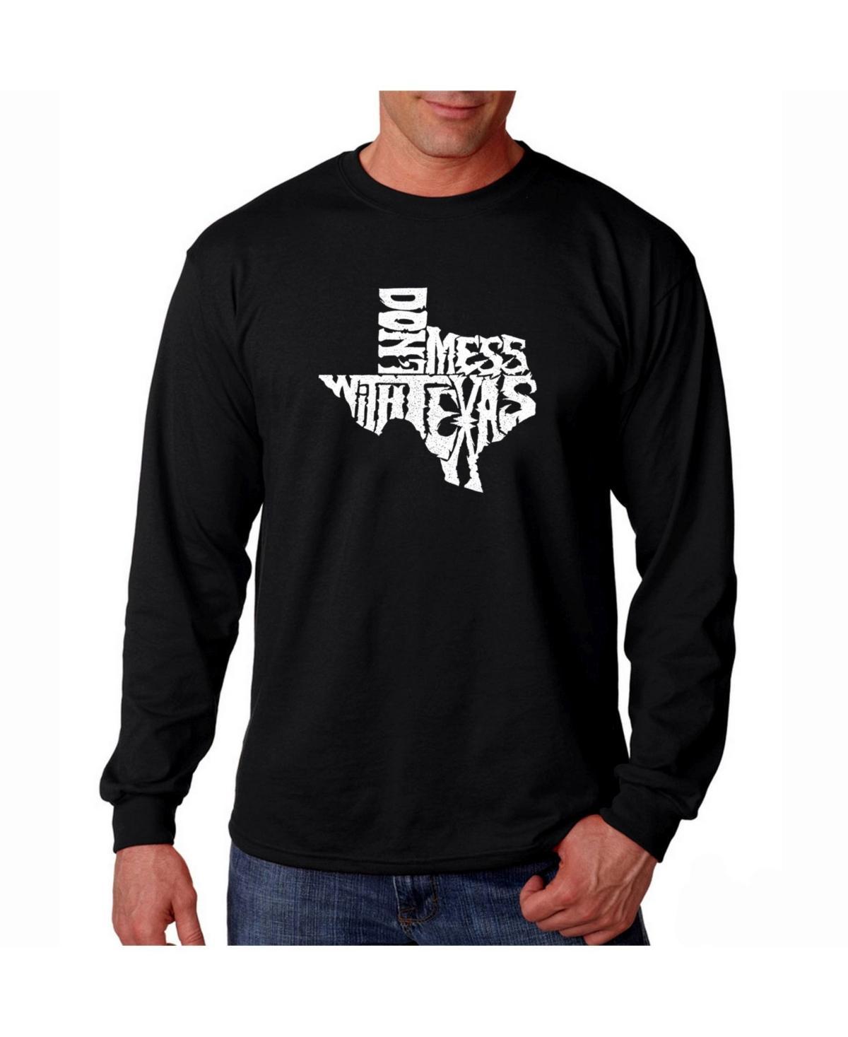 La Pop Art Mens Word Art Long Sleeve T-Shirt- Dont Mess With Texas Product Image